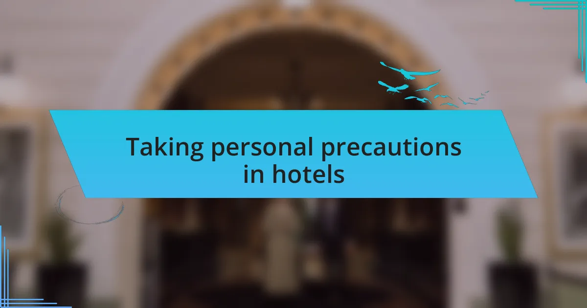 Taking personal precautions in hotels